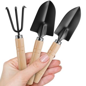 3 small gardening tools–planting tool set , Anti-rust and solid wood handle
