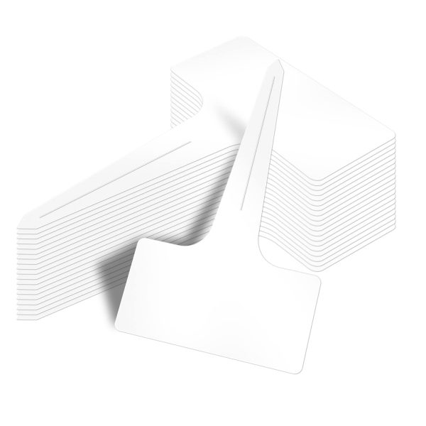 100 T-shaped plant labels, waterproof thick plastic, 6*10cm