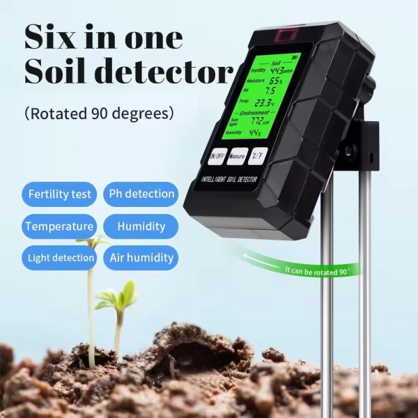 6-in-1 soil test kit, LED display, battery powered - 图片 2