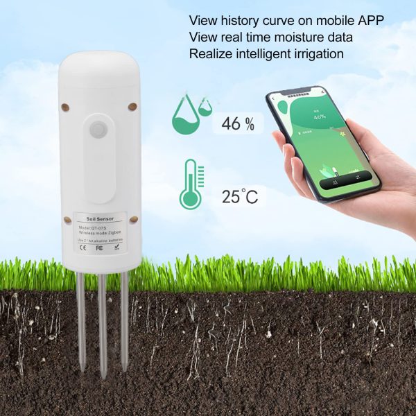 Smart plant monitor, waterproof, WiFi remote connection, battery powered