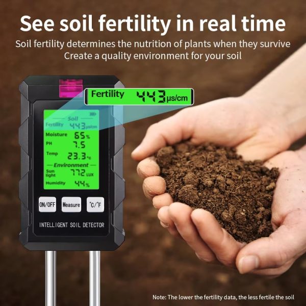 6-in-1 soil test kit, LED display, battery powered - 图片 6