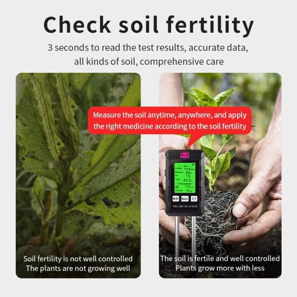6-in-1 soil test kit, LED display, battery powered - 图片 8