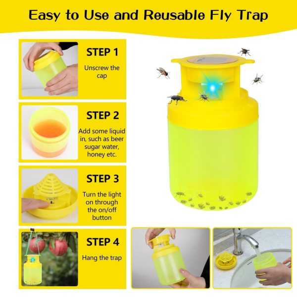 Outdoor fly trap, reusable, powered by solar energy - 图片 2