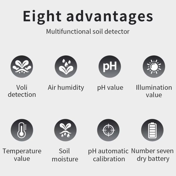 6-in-1 soil test kit, LED display, battery powered - 图片 7