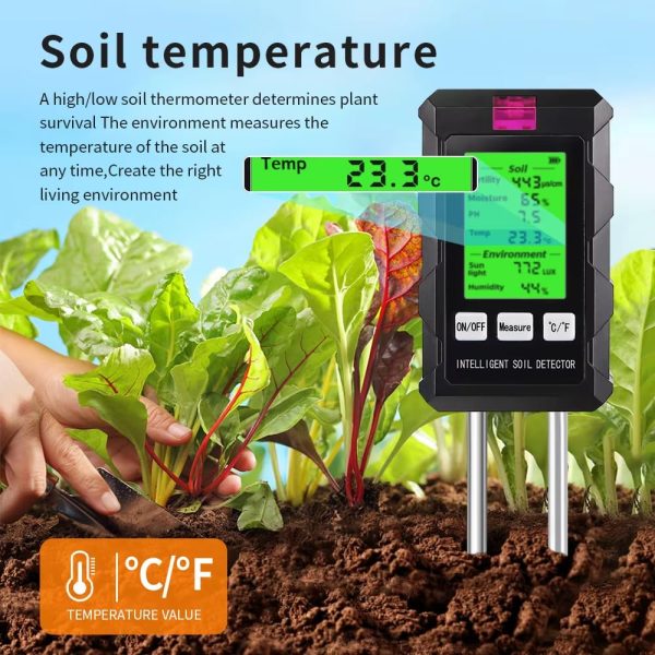 6-in-1 soil test kit, LED display, battery powered - 图片 3